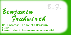 benjamin fruhwirth business card